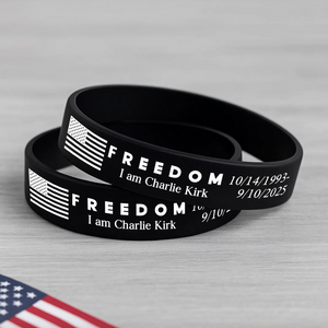 Laser Engraved Silicone Bracelet “FREEDOM” Charlie Kirk Tribute LM32 65771