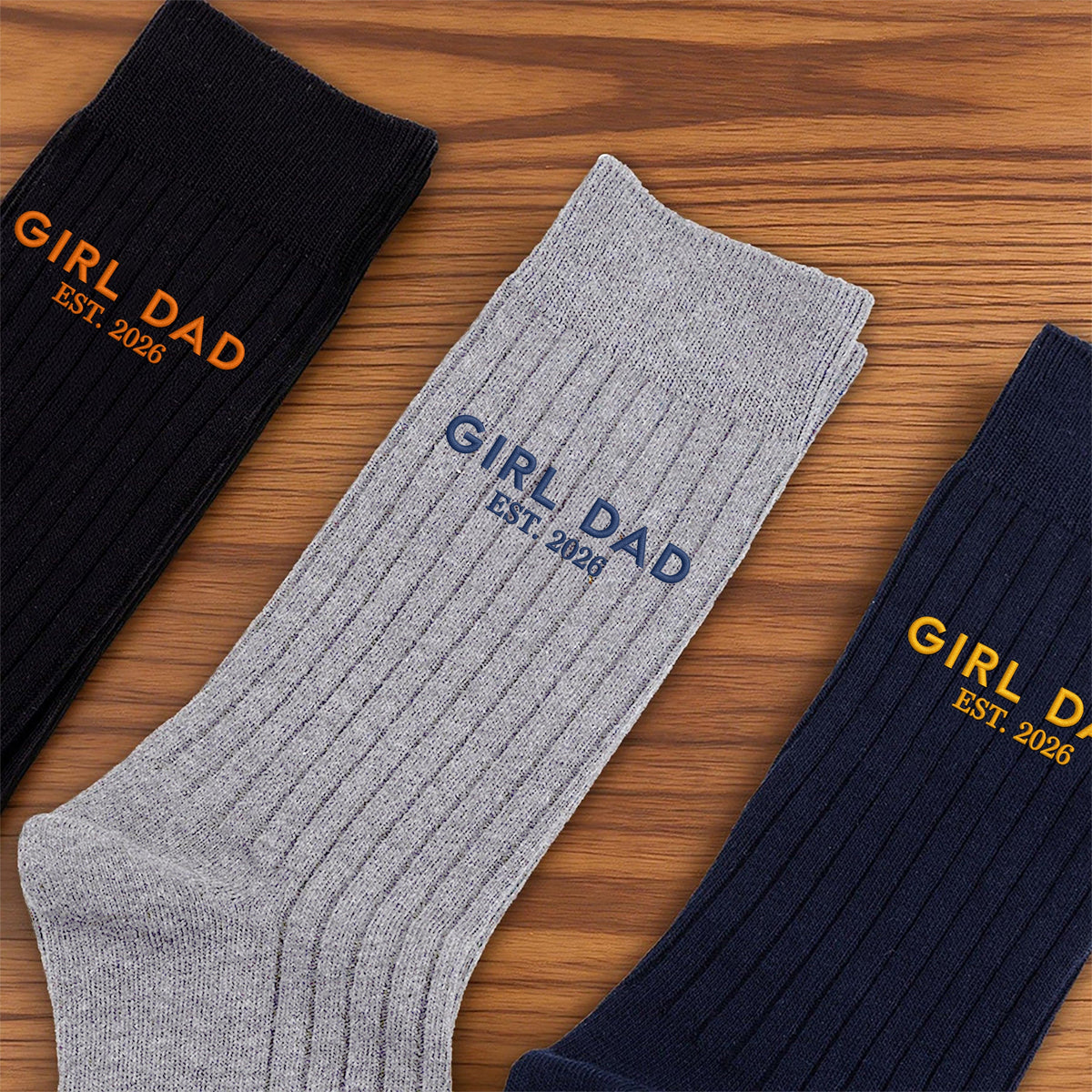 Personalized Girl Dad Embroidered Socks for Dad, Father’s Day Gift from Daughter HO82 903510