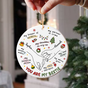You're My Bestie Personalized Ceramic Ornament Gift For Sister Besties BFF TH10 894855