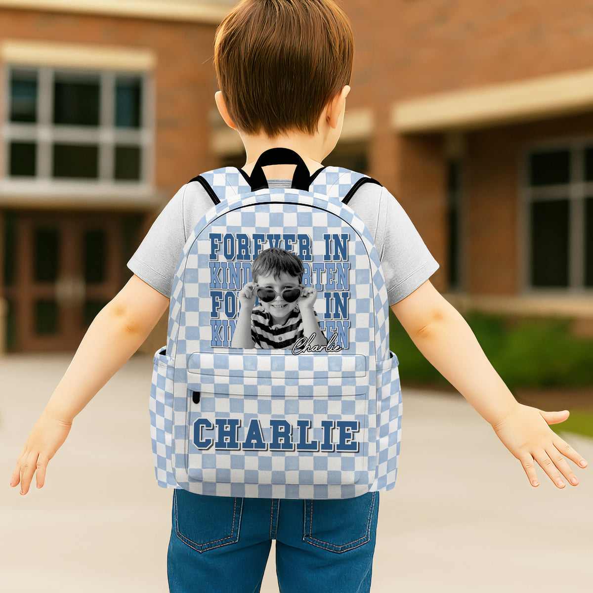 Forever in Kindergarten Backpack – Personalized Photo School Bag for Kids TH10 170291