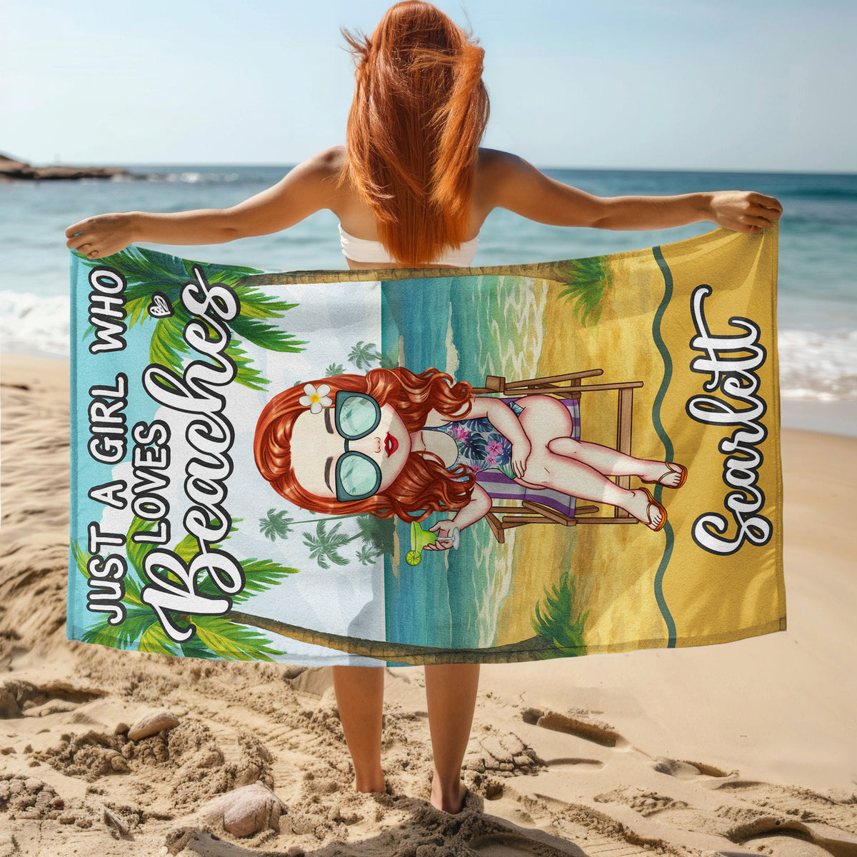 Just A Girl Who Loves Beaches Personalized Beach Towel Summer Vacation Gift CH07 895810