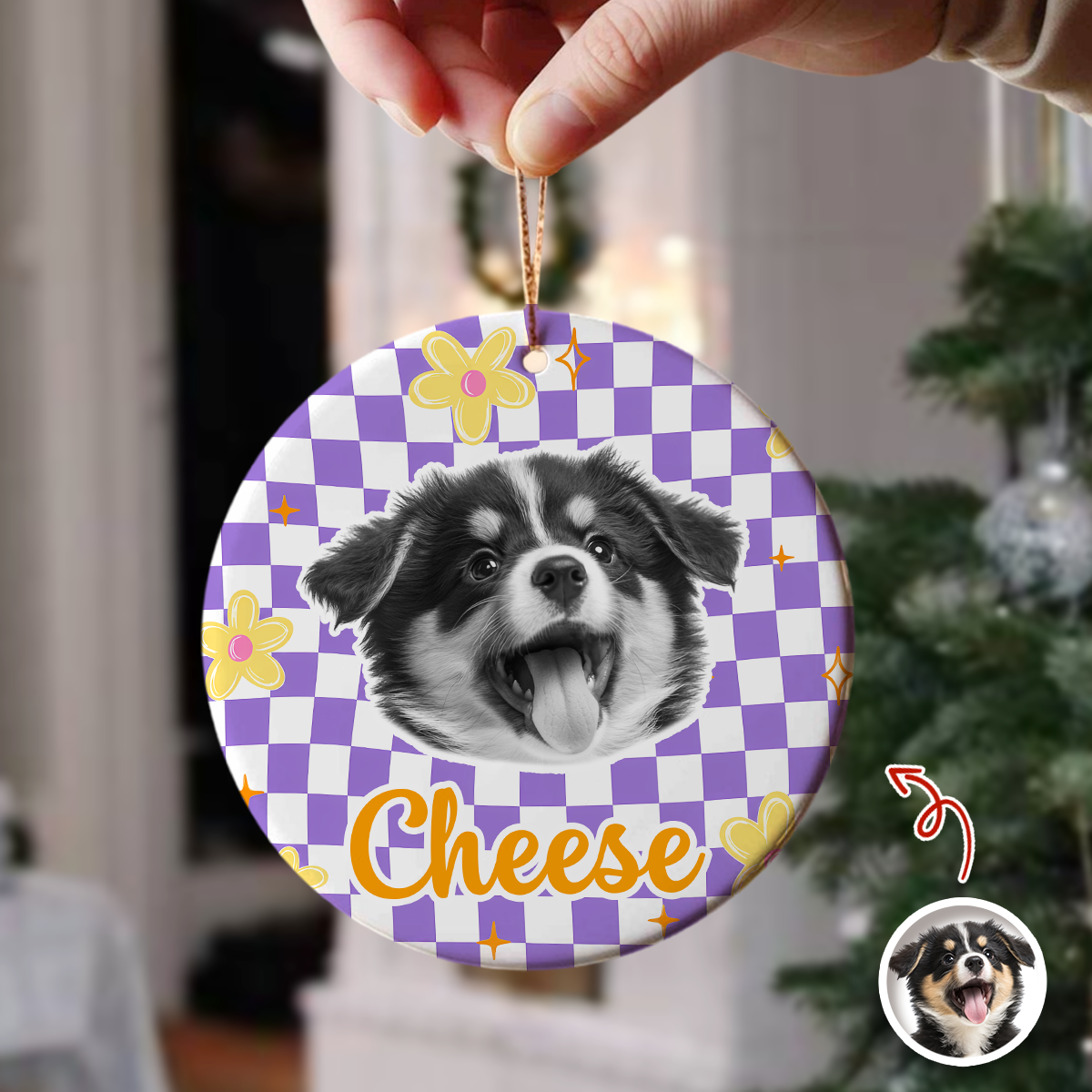 Personalized Pet Photo Christmas Ceramic Ornament Gift For Pet Lovers HO82 903320