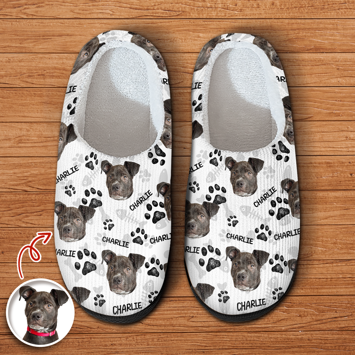 Custom Photo Dog Faces Slippers, Unique Funny Gift HA75 897118