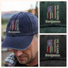 Custom Name USA 250 Washed Denim Baseball Cap TH10 896553