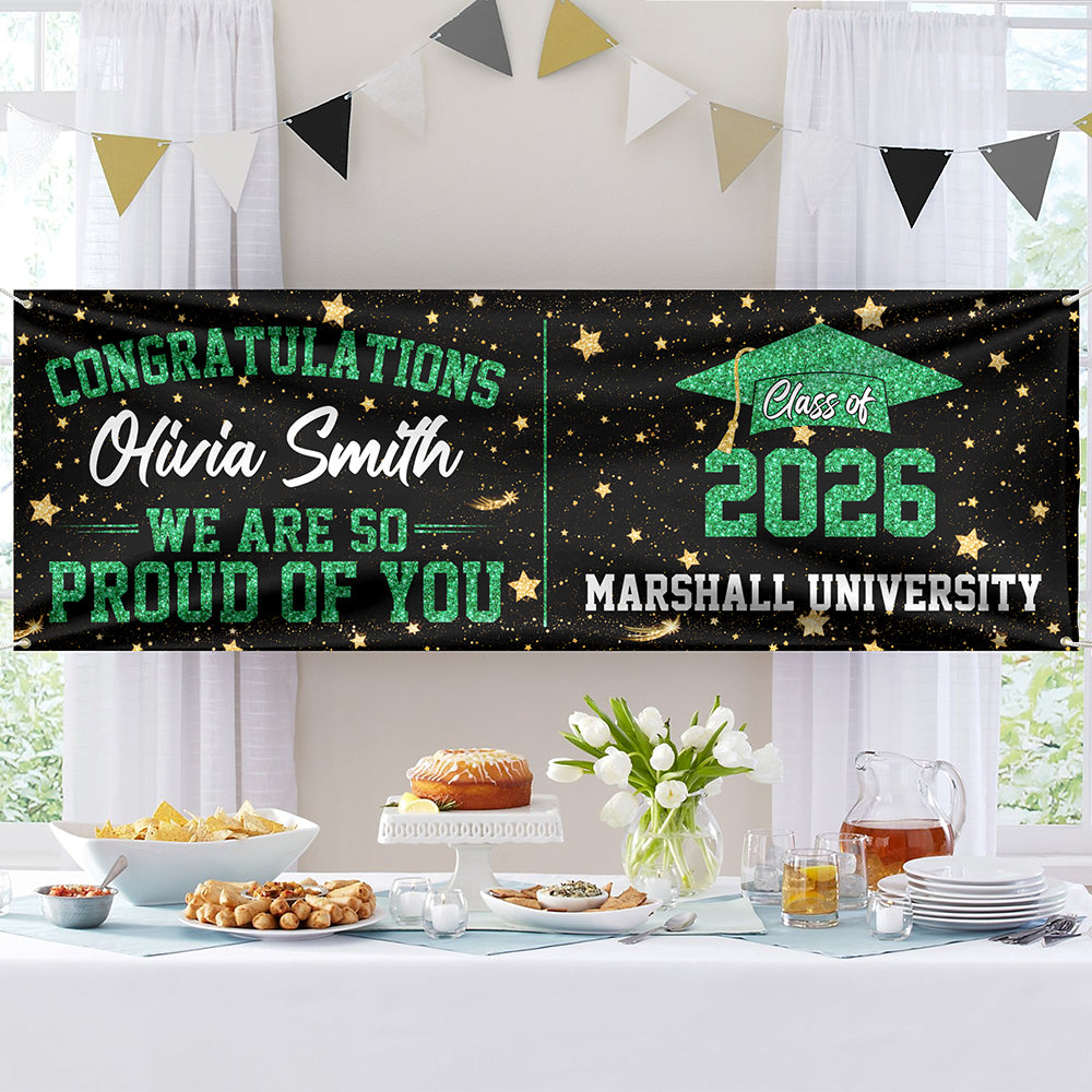 Custom Name We Are So Proud  Of You Banner 2026 Graduation Gift TH10 898773