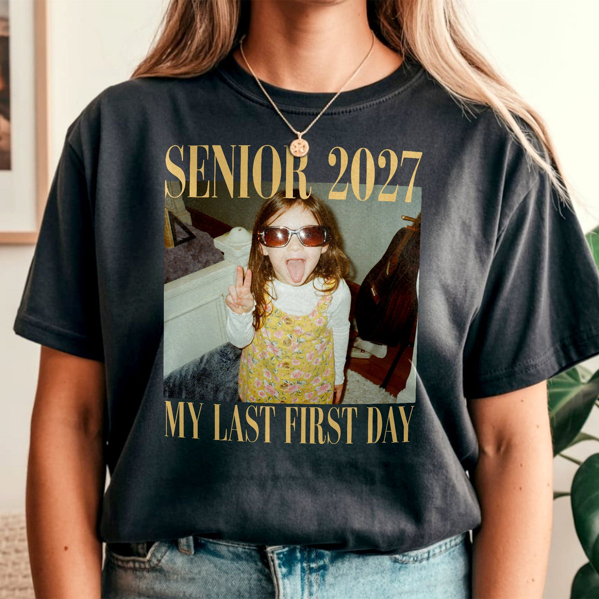 Custom Childhood Photo Retro Senior 2027 - My Last First Day Comfort Shirt HA75 922056