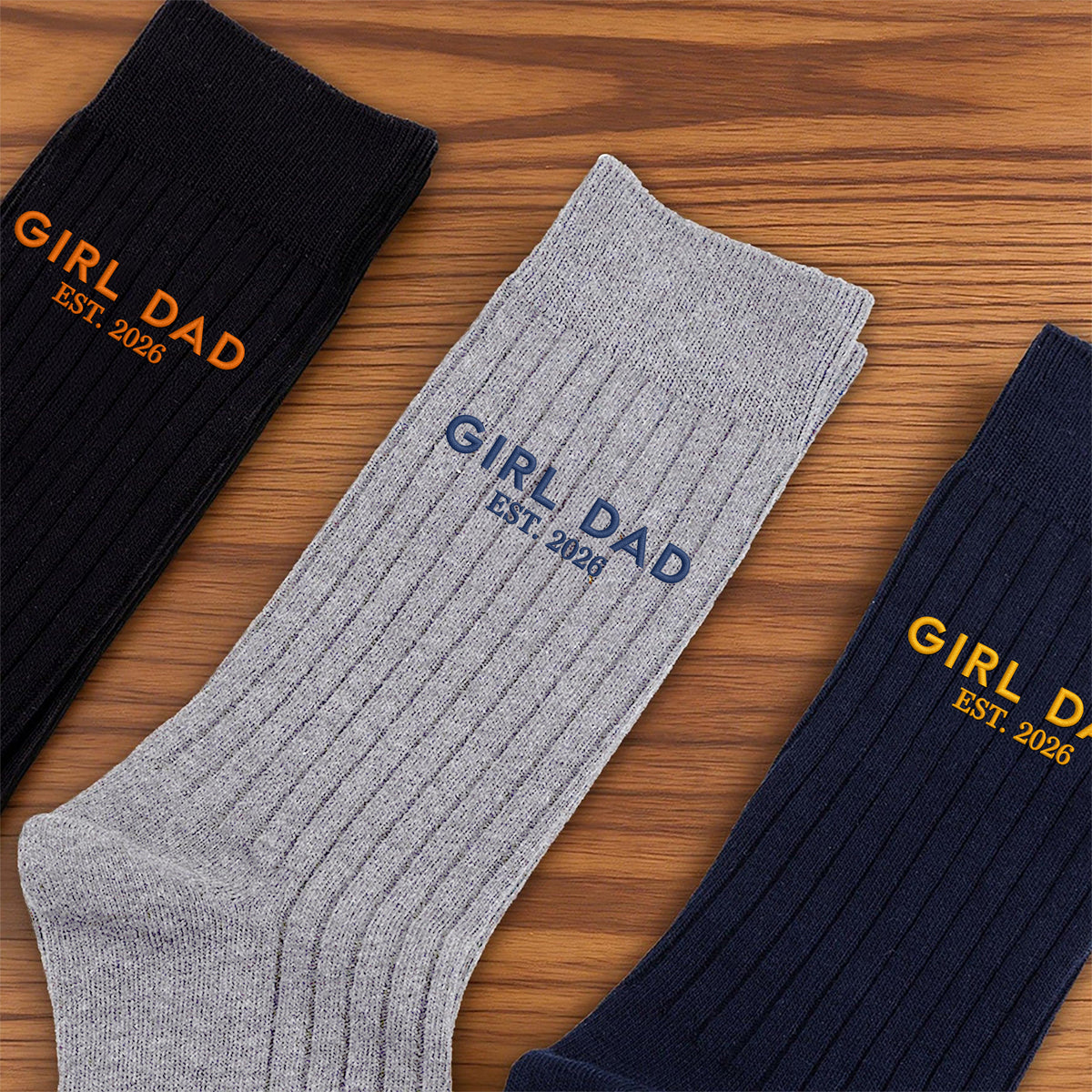 Personalized Girl Dad Embroidered Socks for Dad, Father’s Day Gift from Daughter HO82 903510