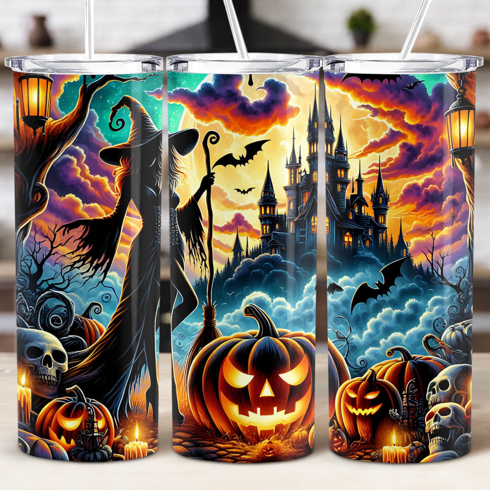 Halloween Witches And Pumpkin Skinny Tumbler HO82 894958