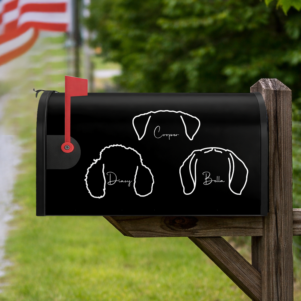 Personalized Dog Ear Line Mailbox Cover TH10 898401