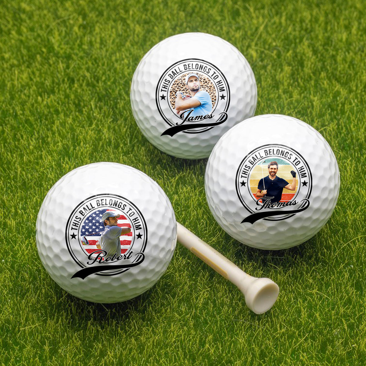 Custom Photo This Ball Belongs To Him Personalized Golf Ball HA75 921334