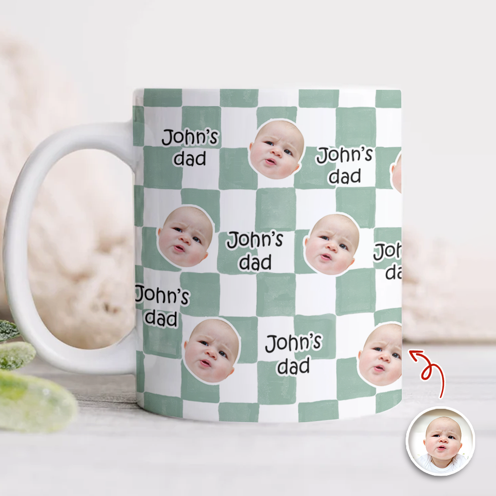 Custom Baby Face Dad, Mom Print Full Mug - Personalized Gift for Parents HA75 921538