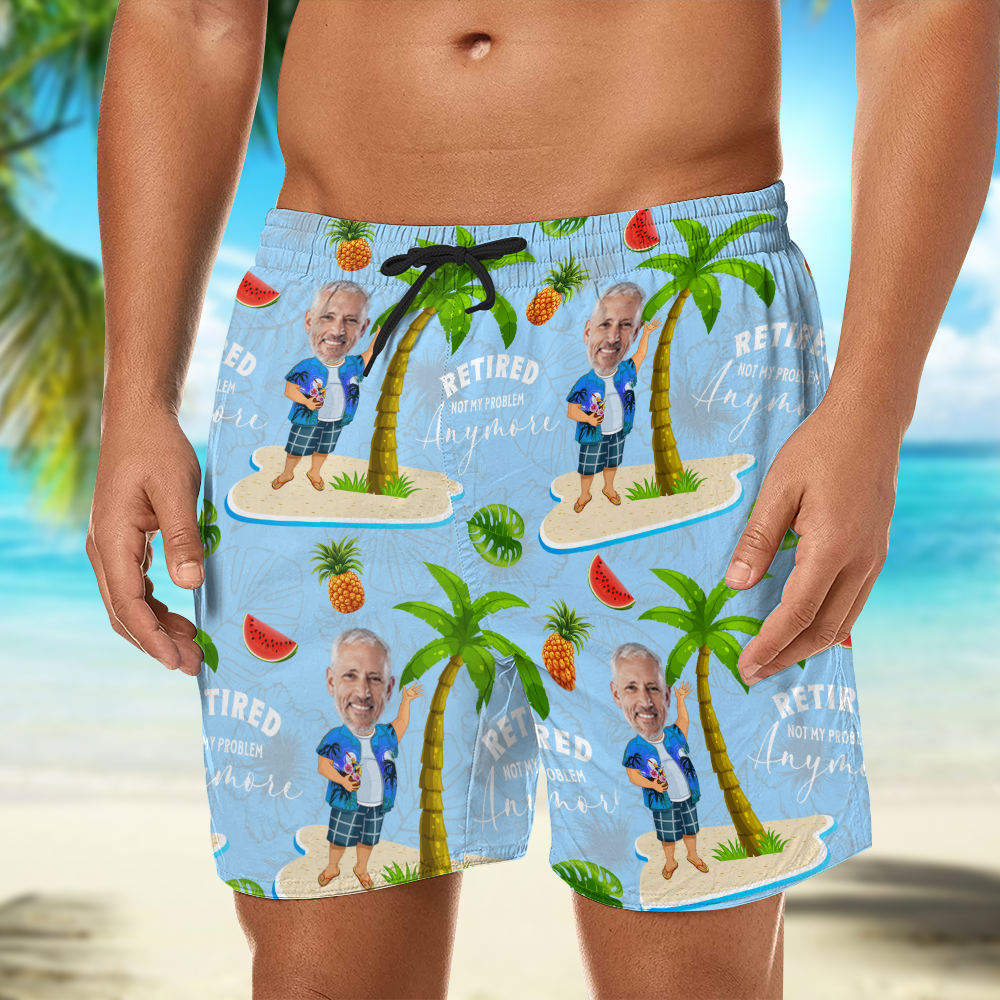 Custom Face All Over Print Beach Short Personalized Retirement Gift for Dad LM32 893499