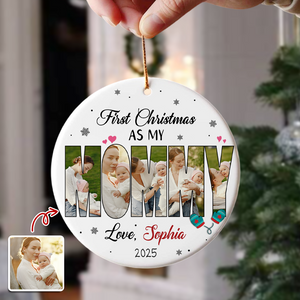 Custom Photo First Christmas As My Dad Ceramic Ornament CH07 899034