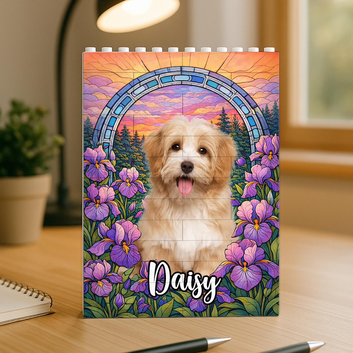 Custom Photo Floral Dog Cat Building Brick Blocks HA75 920520