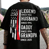 Personalized Legend, Husband since 4th of July Back Dark Shirt Gift for Hunting Dad HA75 920776
