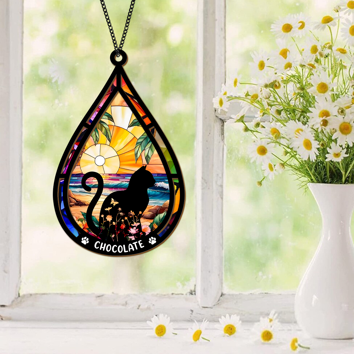Personalized Cat In Heaven Suncatcher Memorial Gift For Cat Loss CH07 896172