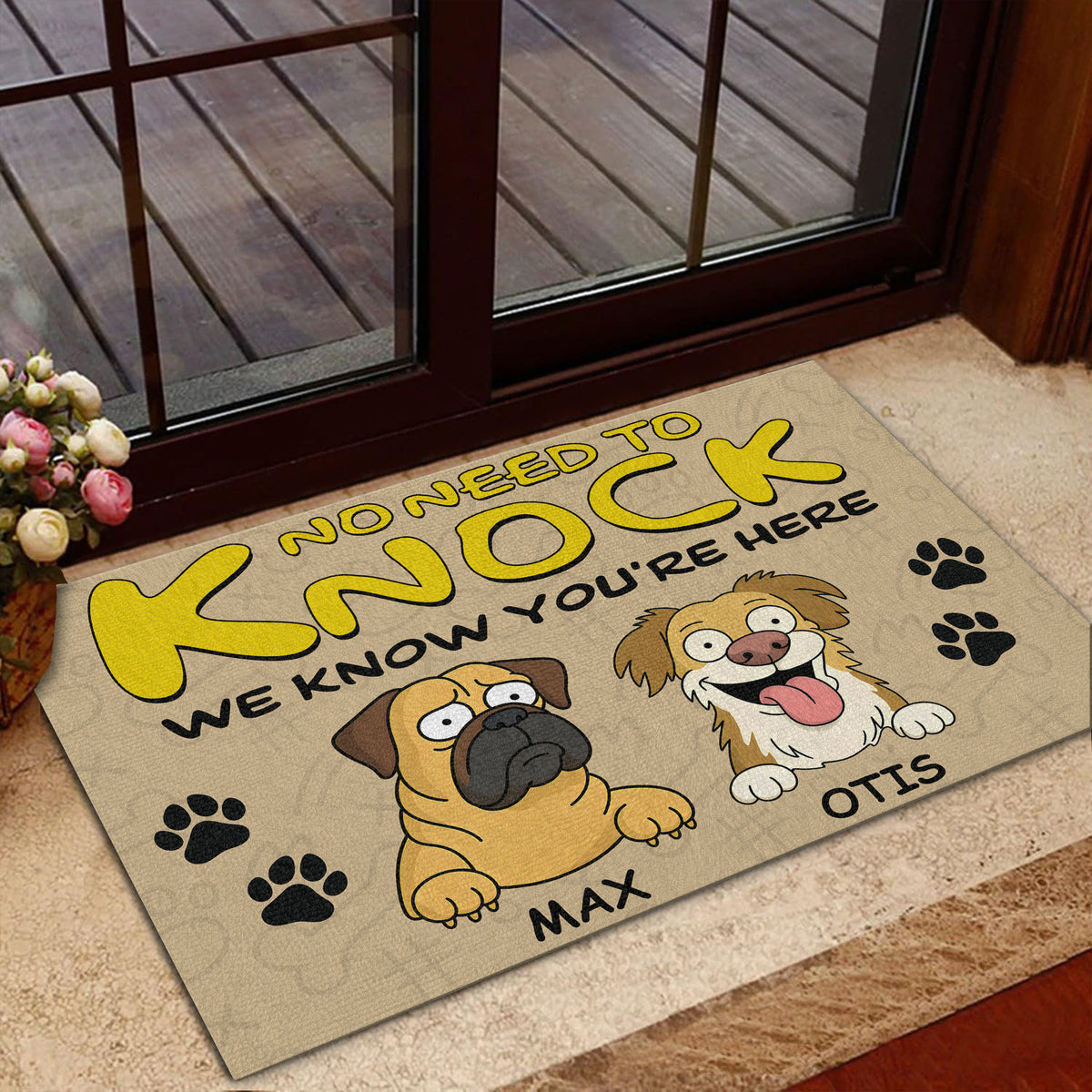 Custom Dog Photo No Need To Knock Personalized Doormat For Dog Lovers LM32 893357