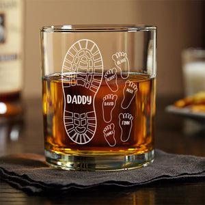 Personalized We're Following Your Footsteps Father Whiskey Glass LM32 893553
