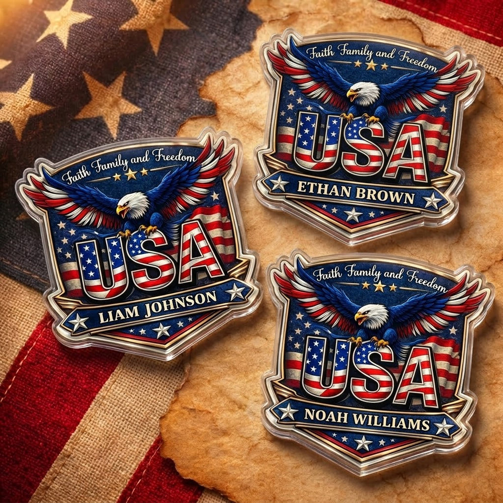 Personalized Faith, Family & Freedom US 250 Years Acrylic Pin HO82 901786