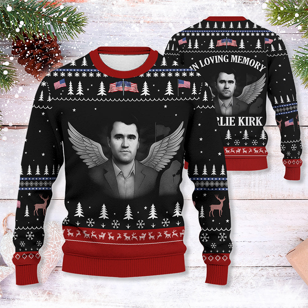 In Love Memory Charlie Kirk Ugly Christmas Sweater HO82 900322