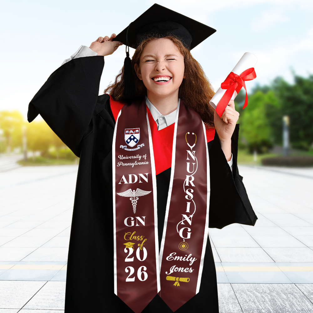 Personalized Nursing Graduation Stole Class of 2026 HO82 901510