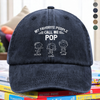 My Favorite People Call Me Papa Kid Stick Figures - Personalized Vintage Washed Denim Cap HO82 900418