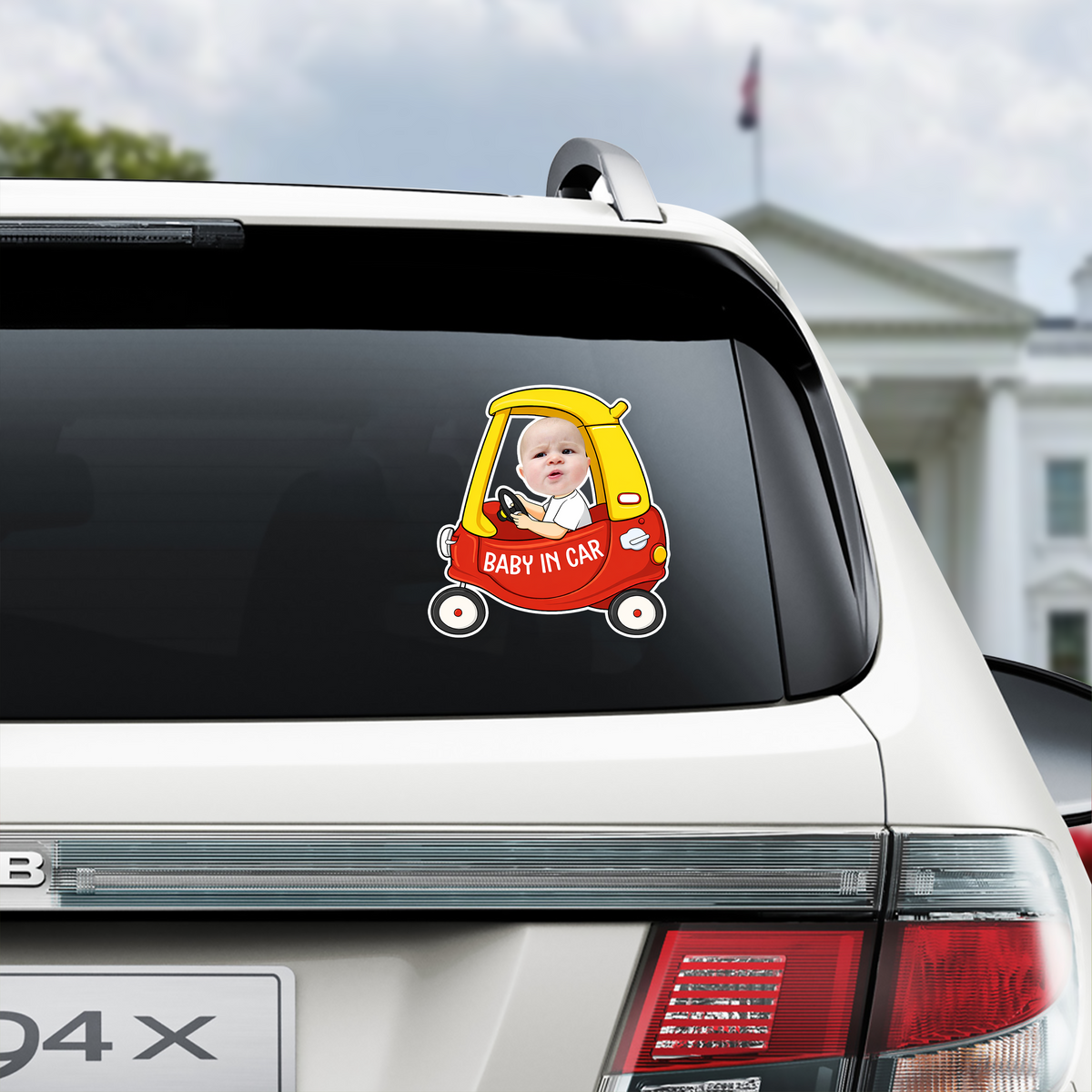 Custom Photo Baby In Car -  Personalized Car Window Decal Sticker Gift For Family CH07 910320