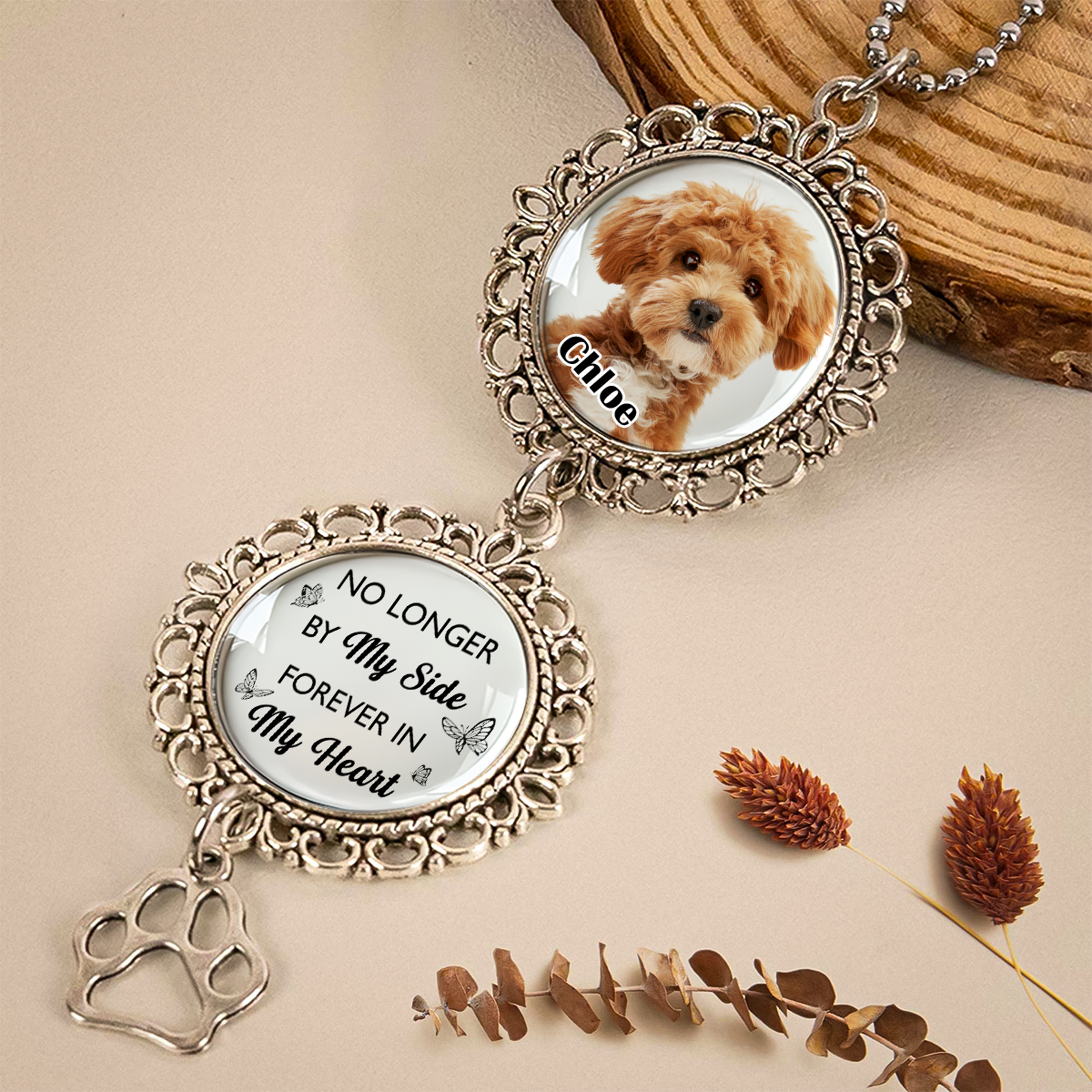 Once By My Side, Forever In My Heart - Personalized Photo Car Hanging Ornament With Charm CH07 895406