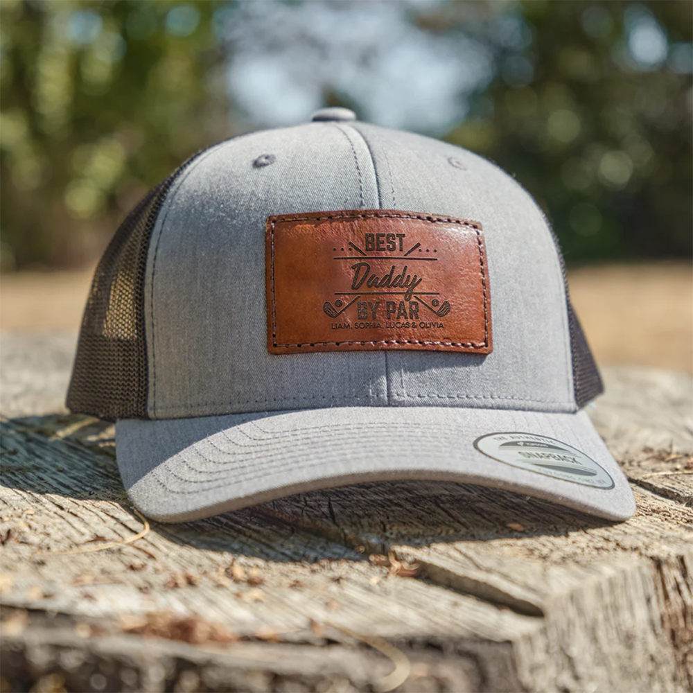 Custom Name Best Dad By Par Leather Patch Cap TH10 898151
