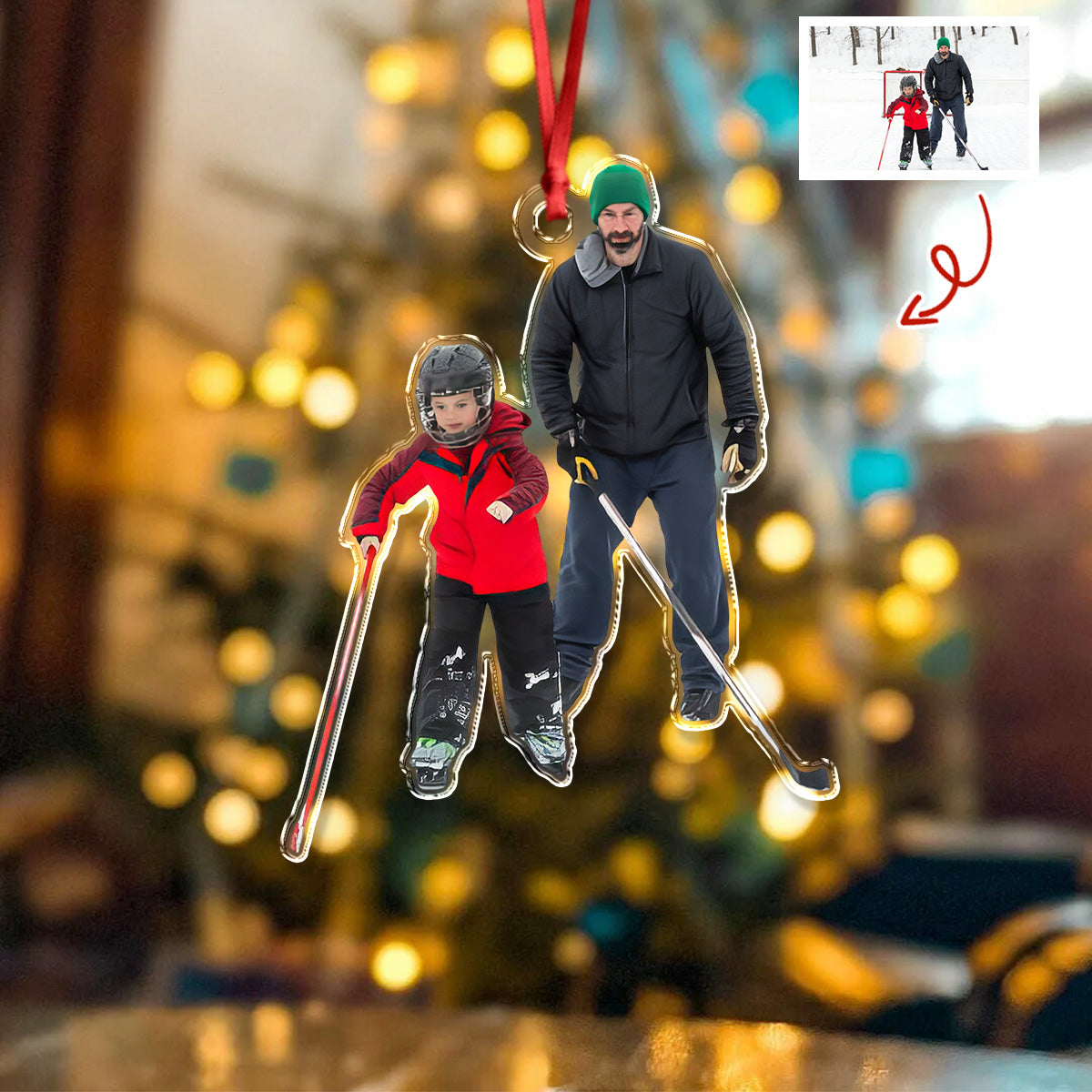 Frozen Bonds - Personalized Acrylic Ornament Gift For Ice Hockey Lovers HO82 900170