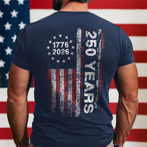 America 250th Birthday US Flag 250 Years We The People Back Side Dark Shirt HA75 897382