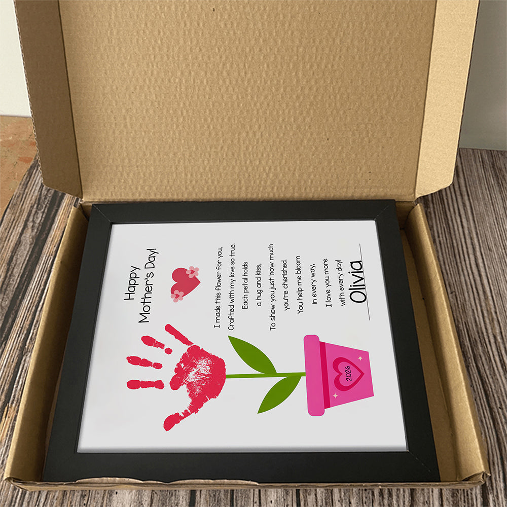 Personalized Happy Mother’s Day Handprint Flower Keepsake Picture Frame HO82 901594