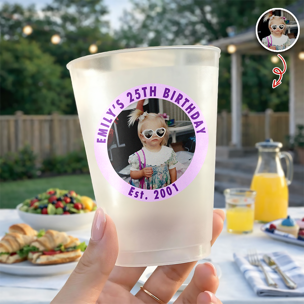 Custom Photo Drink Cups, Unique Party Favor, Birthday Decor HA75 921210