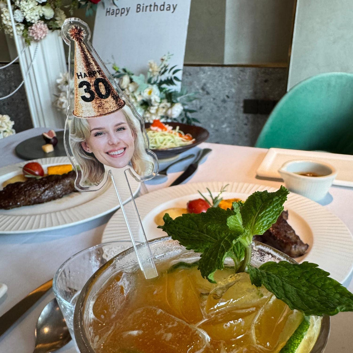 Custom Funny Face Happy 30th Birthday Cocktail Drink Stirrers Party Decoration LM32 899953
