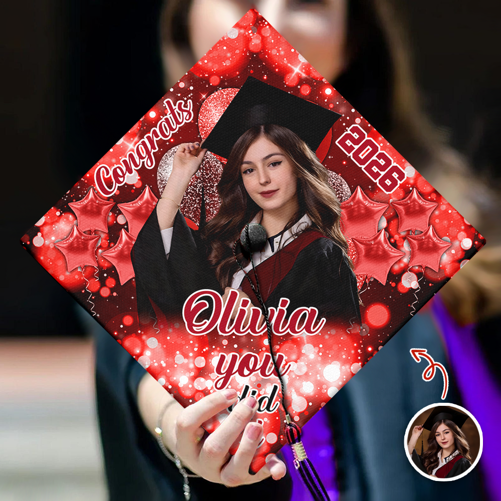 Custom Photo Class Of 2026 Personalized Graduation Cap Topper HA75 920616