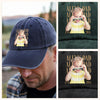 Personalized Vintage Photo Dad, Mom Washed Denim Baseball Cap TH10 170103