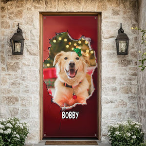 Custom Dog Photo Christmas Door Cover Gift For Dog Lovers TH10 896567
