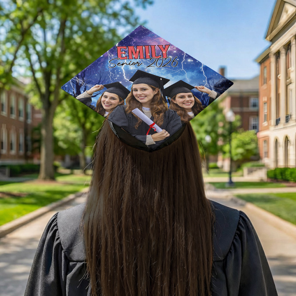 Custom Photo Senior 2026 Retro Style Graduation Cap Topper - Personalized Gift for Graduate TH10 169187