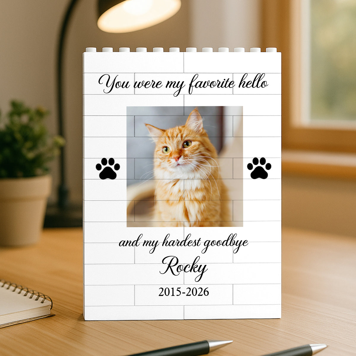 Custom Photo You Were My Favorite Hello And My Hardest Goodbye Memorial Building Block HA75 920518