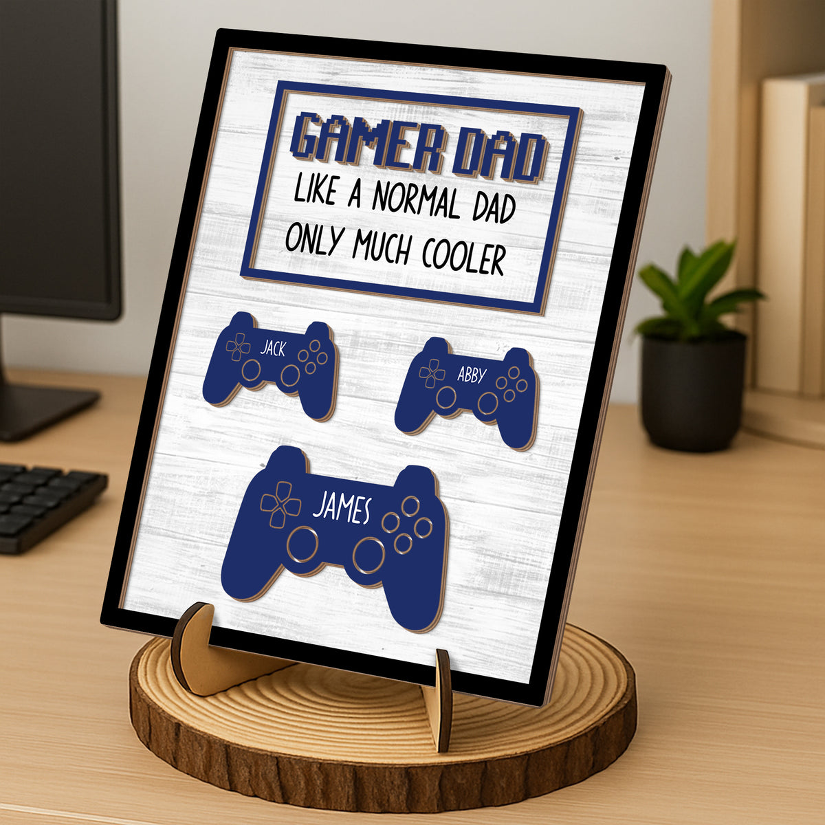 Gamer Dad 2-Layered Wooden Plaque With Stand TH10 892991
