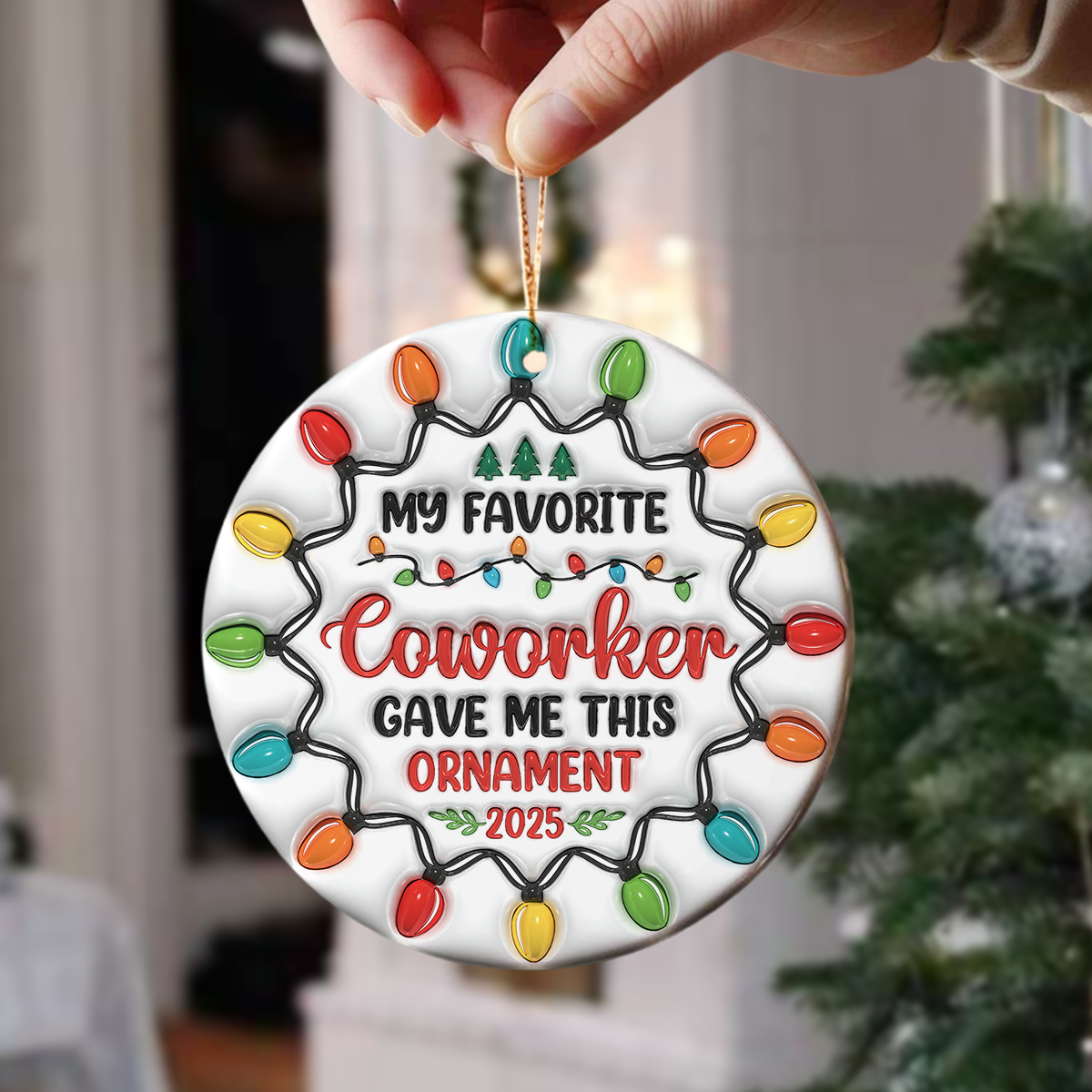 Custom 3D Inflated Effect Printed Ceramic Ornament Christmas Gift for Jobs & Family TH10 894837