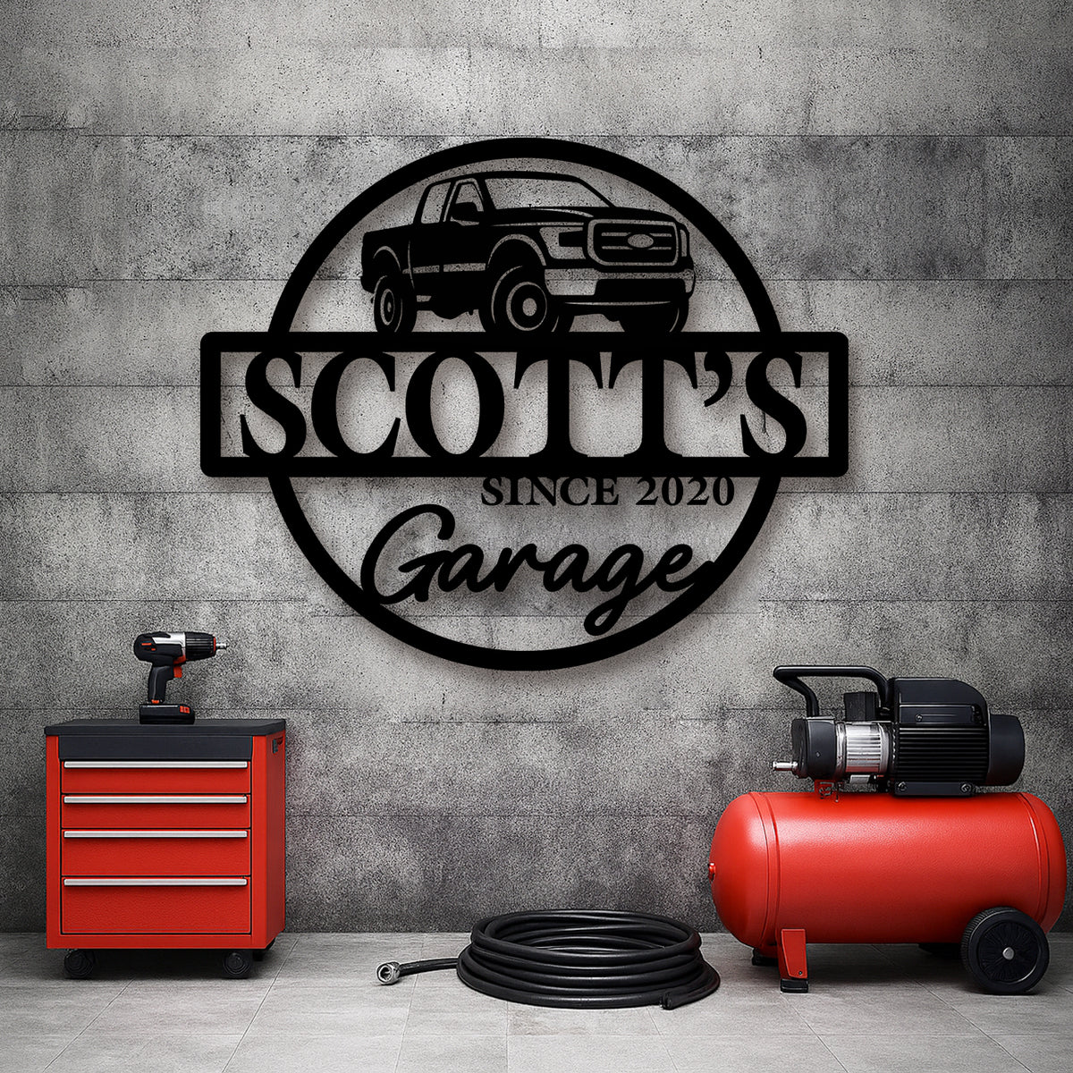 Personalized Monogram Metal Sign Custom Car Garage Sign CH07 896258
