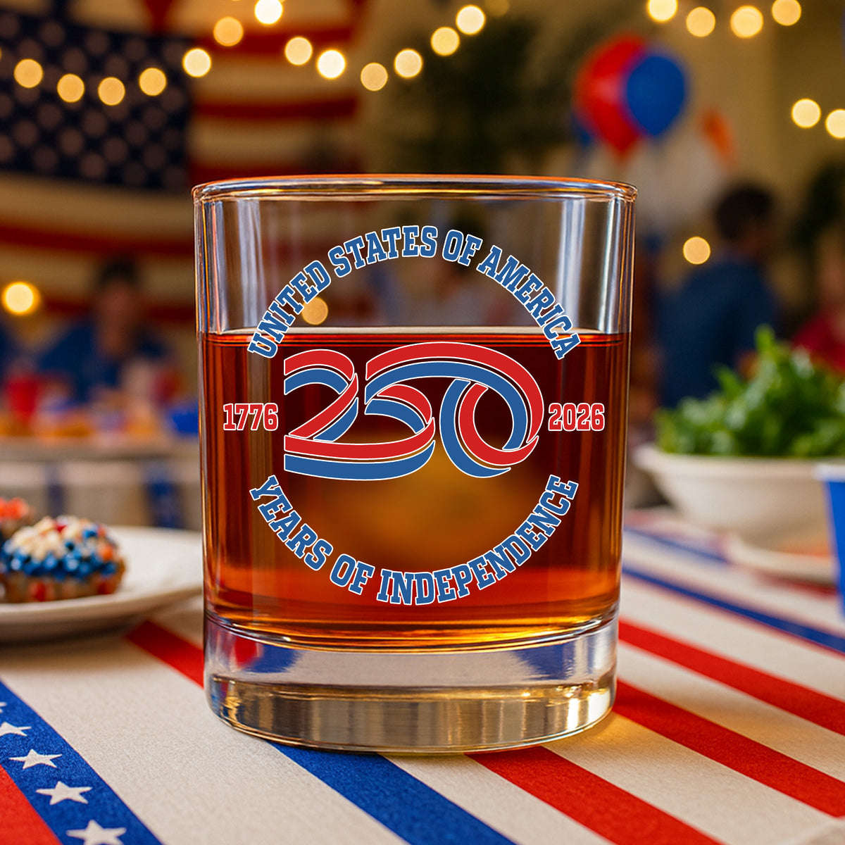 USA 250 Years Of Independence Whiskey Glass CH07 896768