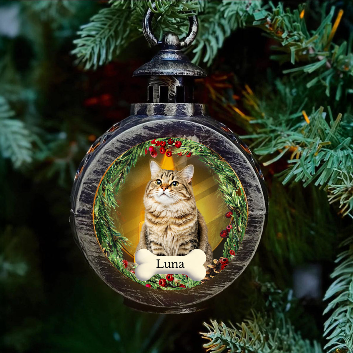 Custom Cat Photo - Personalized Custom Candlelight Lantern Ornament For Cat Lovers HO82 894938