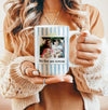 Custom Photo Father and Son Striped Mug for Dad, Grandpa New Dad Gift LM32 669199