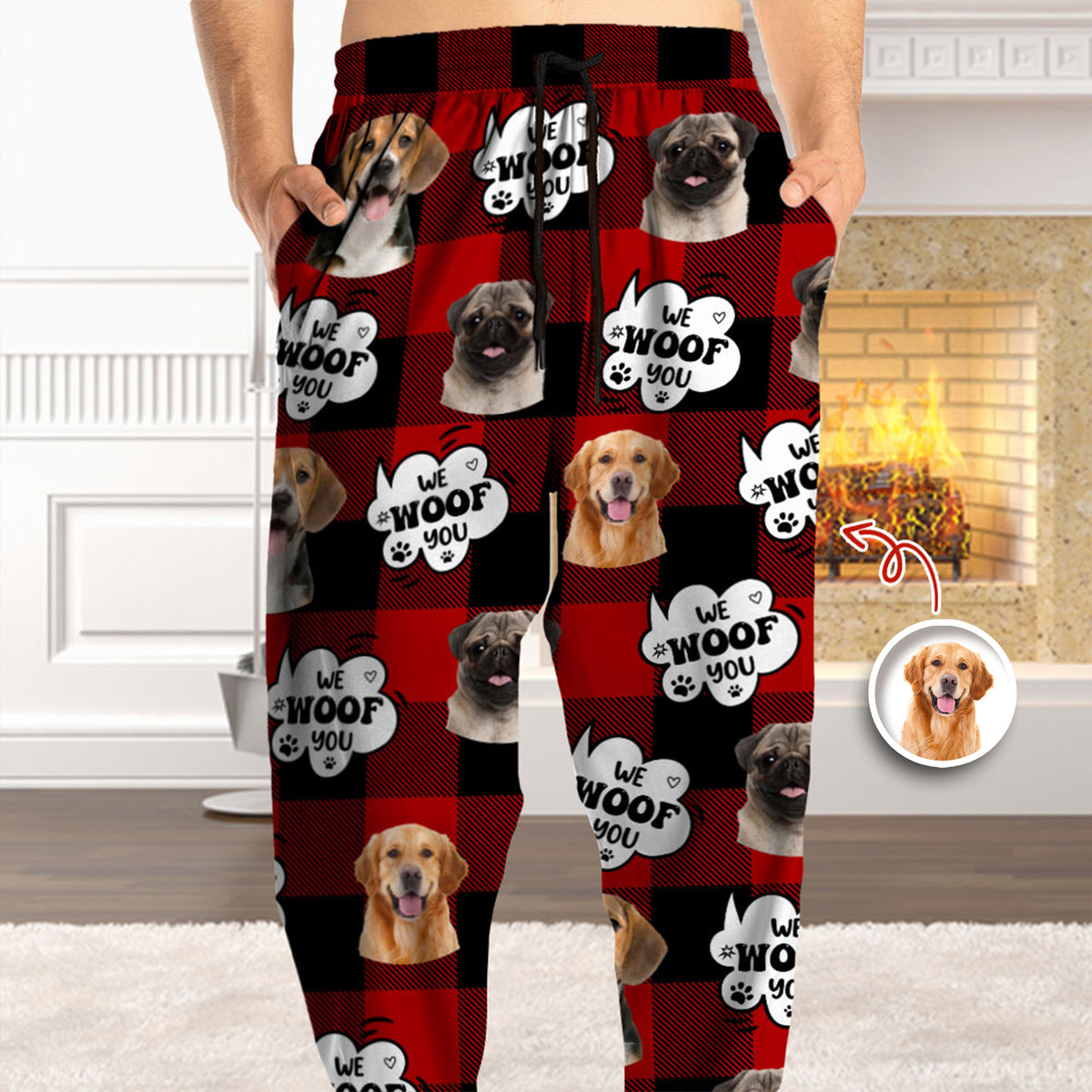 Custom Photo I Woof You - Personalized Sweatpants Gift For Dog Lovers HO82 894388