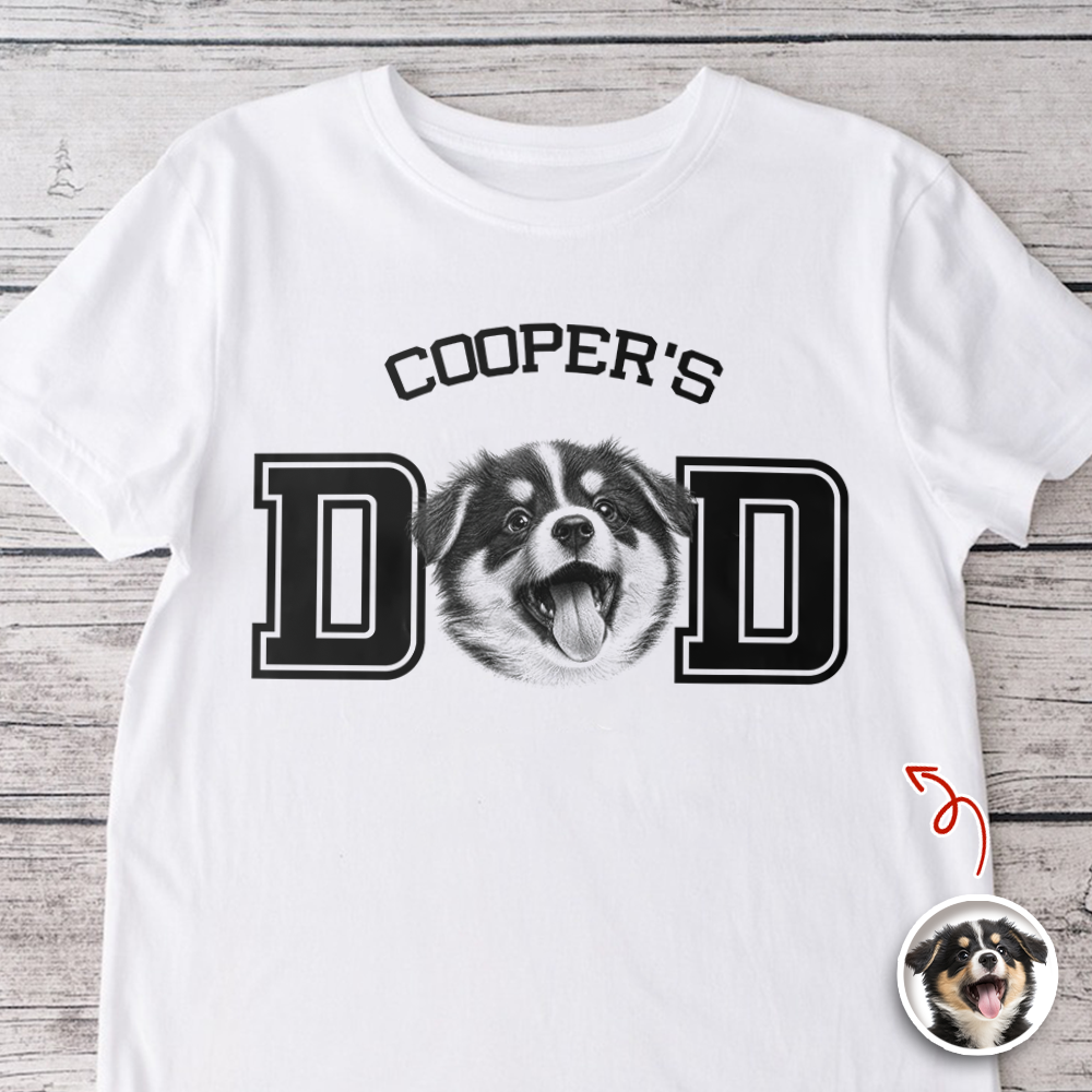 Custom Photo Dog Cat Dad White Shirt - Father’s Day Gift for Dog & Cat Lovers HA75 921418