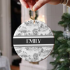 Custom Name Vintage Toile De Jouy Design - Personalized Ceramic Ornament TH10 894827