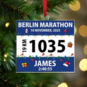 Personalized Race Bib Christmas Acrylic Ornament Gift for Marathon Lovers HO82 900644