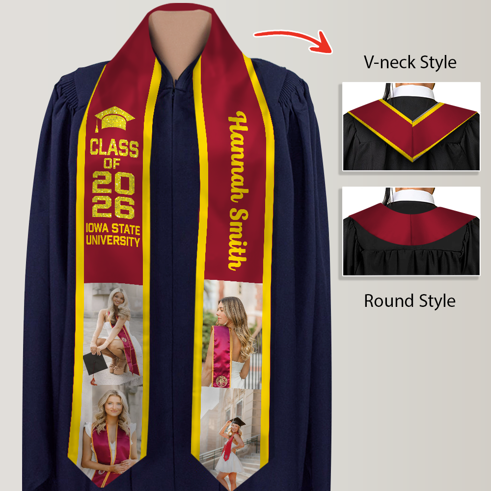 Custom Photo Graduation Stoles Personalized Class of 2026 Sash CH07 910062